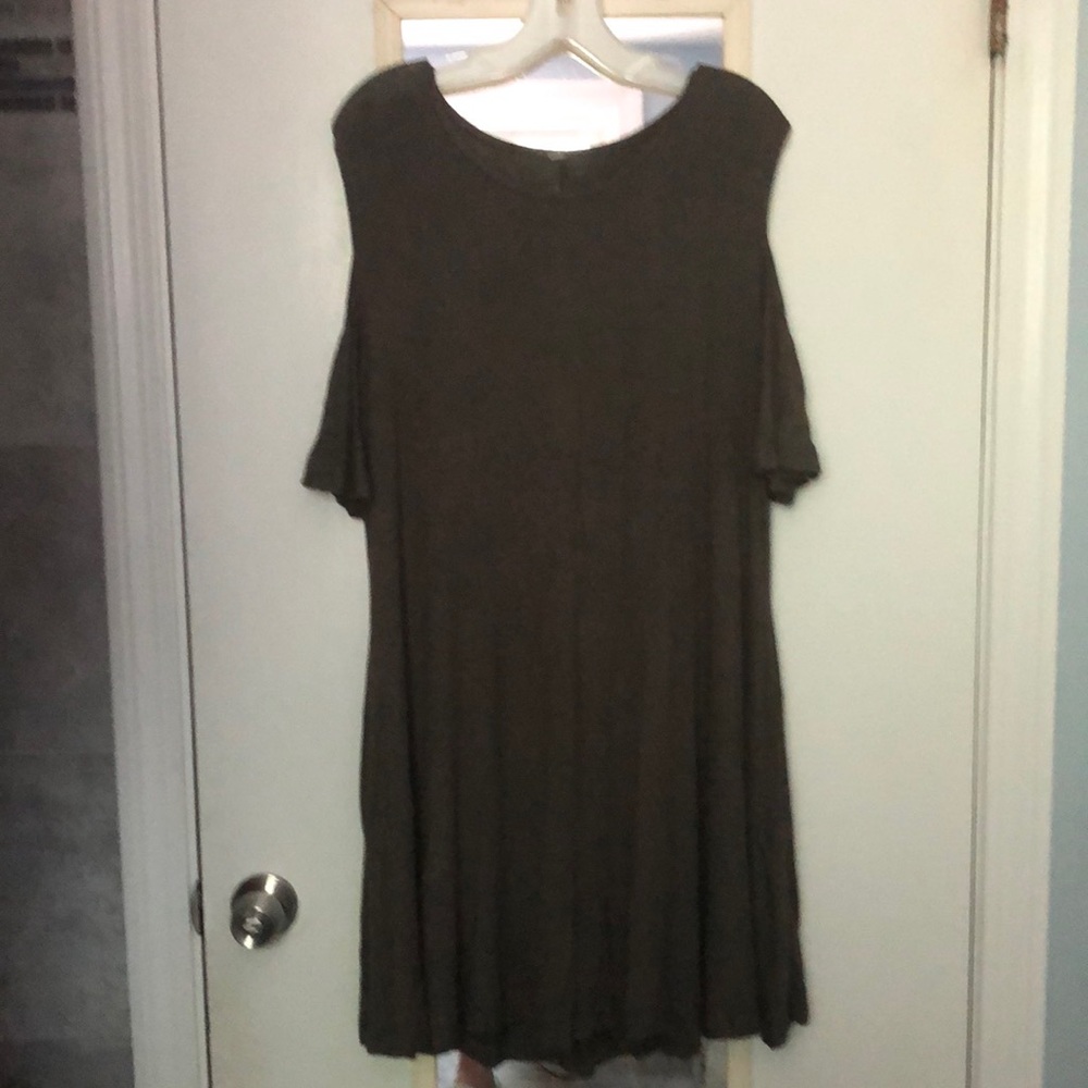 Cold Shoulder Olive Green dress 22